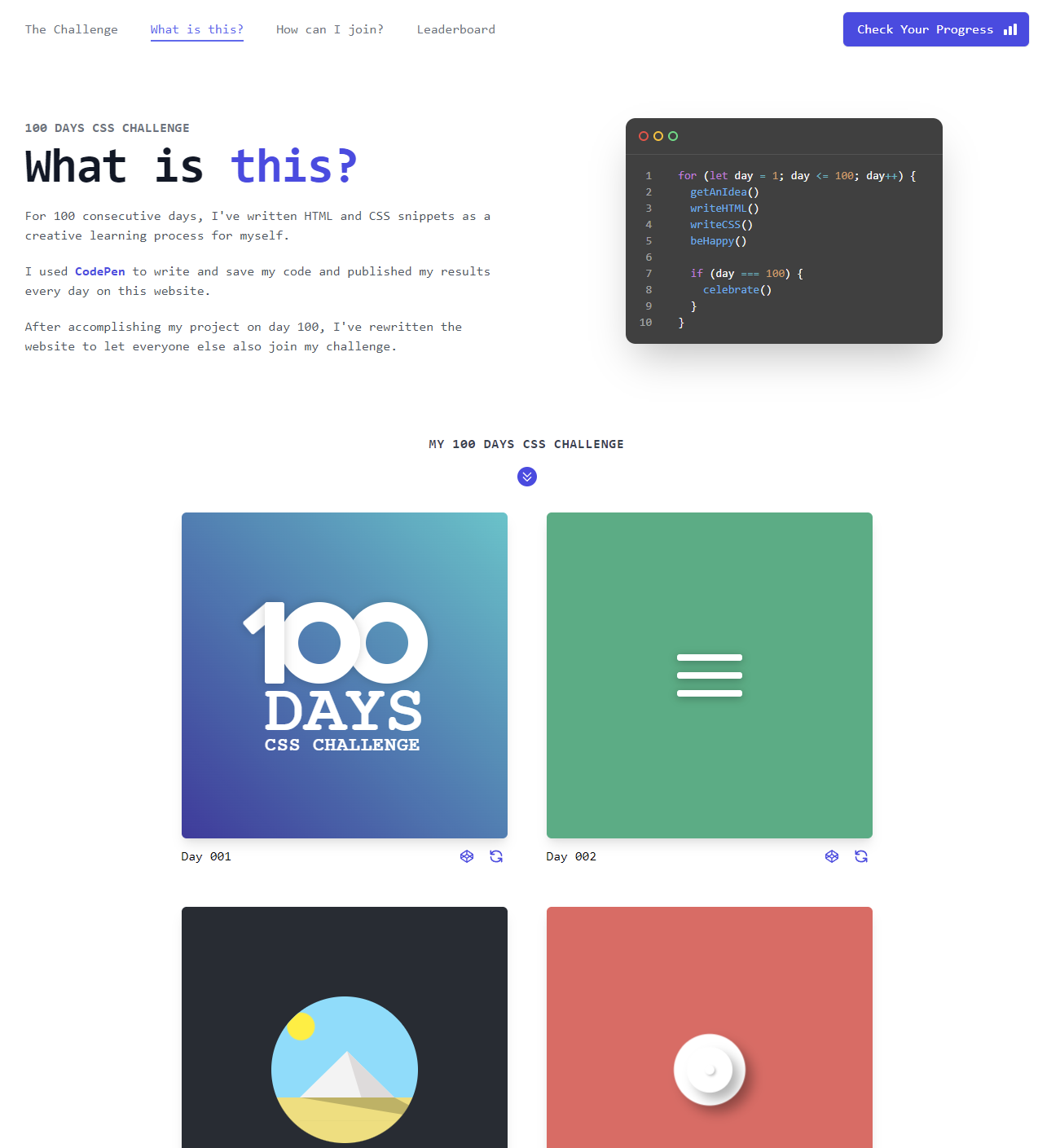 100 DAYS CSS CHALLENGE