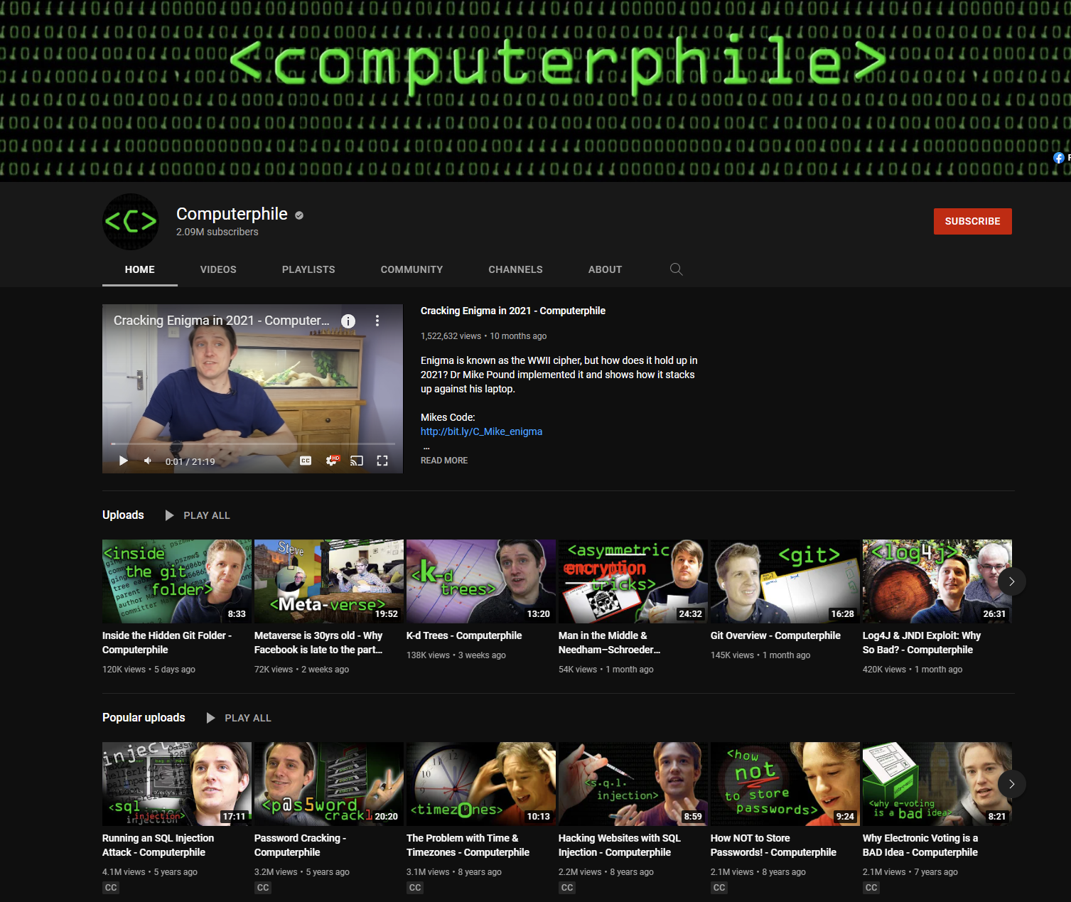 Computerphile Youtube channel